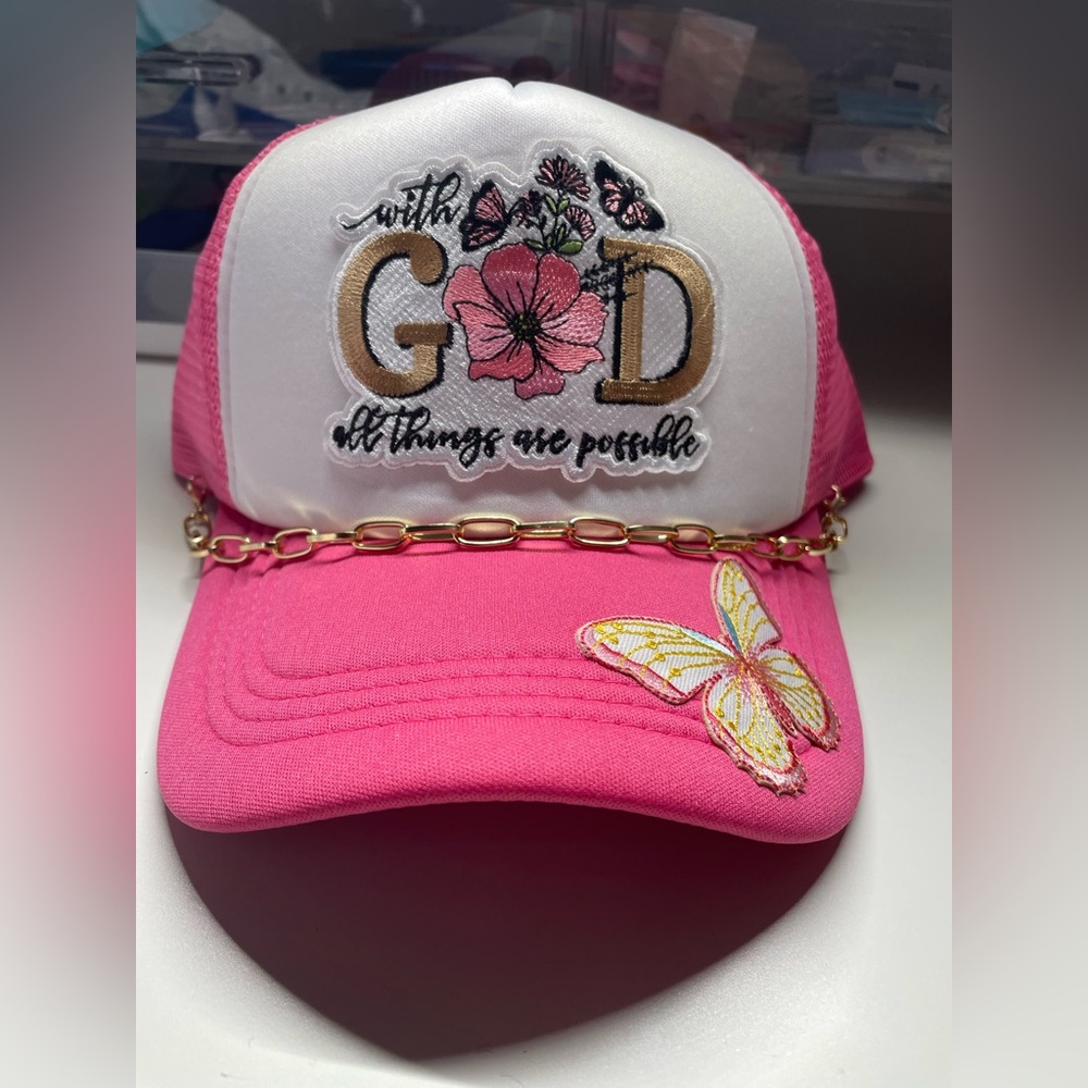Pink White Trucker Hat